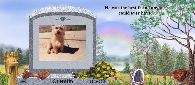 Gremlin's Rainbow Bridge Pet Loss Memorial Residency Image