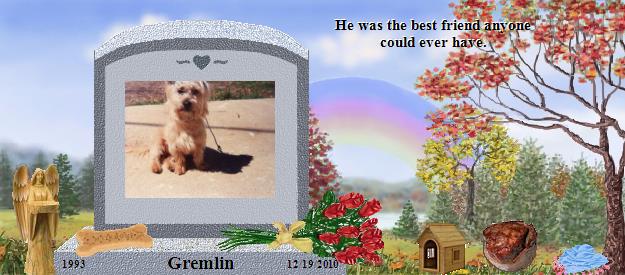 Gremlin's Rainbow Bridge Pet Loss Memorial Residency Image