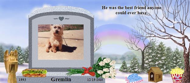 Gremlin's Rainbow Bridge Pet Loss Memorial Residency Image