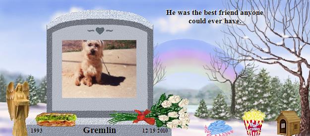 Gremlin's Rainbow Bridge Pet Loss Memorial Residency Image