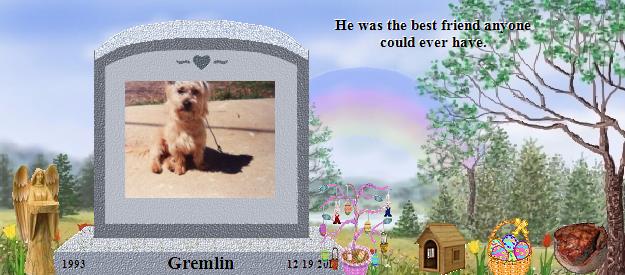 Gremlin's Rainbow Bridge Pet Loss Memorial Residency Image