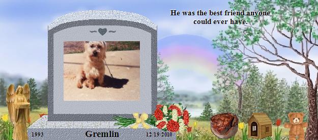 Gremlin's Rainbow Bridge Pet Loss Memorial Residency Image