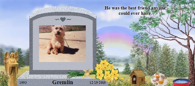 Gremlin's Rainbow Bridge Pet Loss Memorial Residency Image