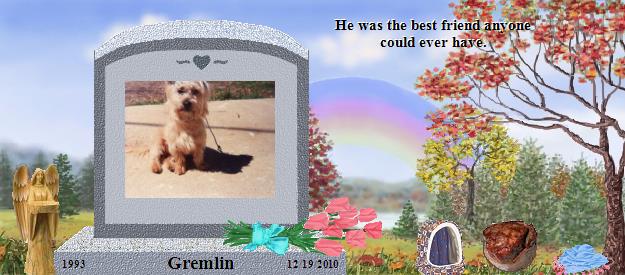 Gremlin's Rainbow Bridge Pet Loss Memorial Residency Image