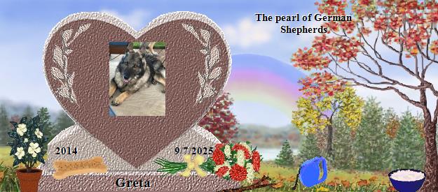 Greta's Rainbow Bridge Pet Loss Memorial Residency Image