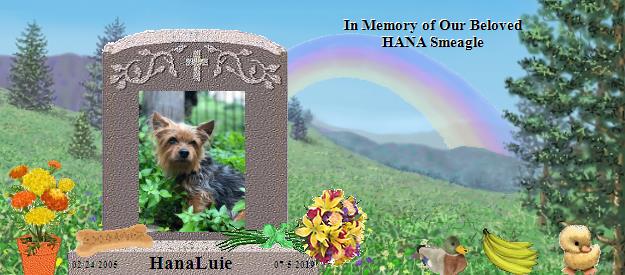 HanaLuie's Rainbow Bridge Pet Loss Memorial Residency Image