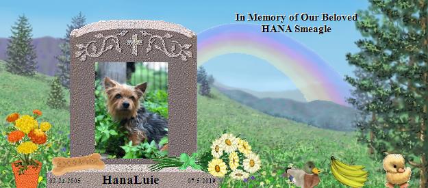 HanaLuie's Rainbow Bridge Pet Loss Memorial Residency Image