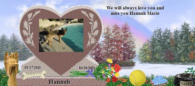 Hannah's Rainbow Bridge Pet Loss Memorial Residency Image