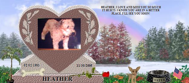 HEATHER's Rainbow Bridge Pet Loss Memorial Residency Image