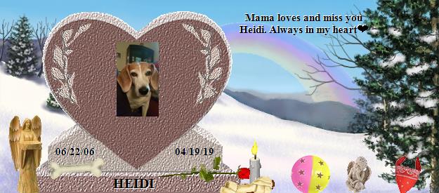 HEIDI's Rainbow Bridge Pet Loss Memorial Residency Image