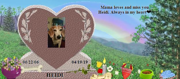 HEIDI's Rainbow Bridge Pet Loss Memorial Residency Image