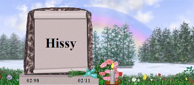 Hissy's Rainbow Bridge Pet Loss Memorial Residency Image