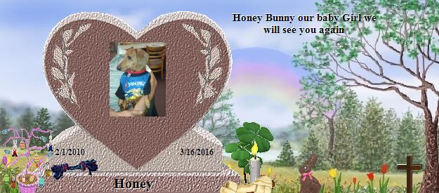 Honey's Rainbow Bridge Pet Loss Memorial Residency Image