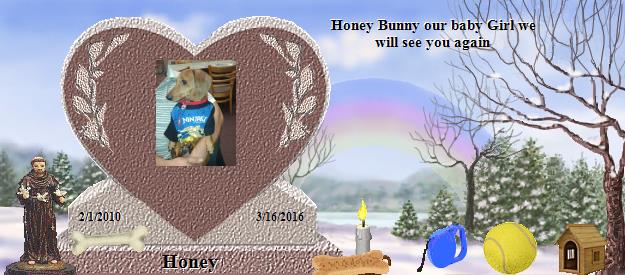 Honey's Rainbow Bridge Pet Loss Memorial Residency Image