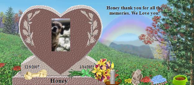 Honey's Rainbow Bridge Pet Loss Memorial Residency Image
