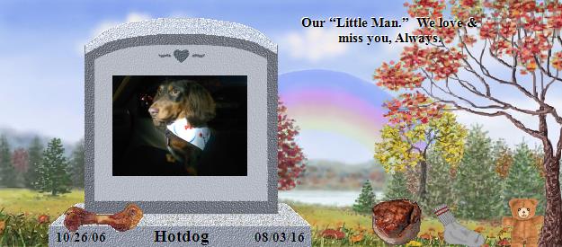 Hotdog's Rainbow Bridge Pet Loss Memorial Residency Image