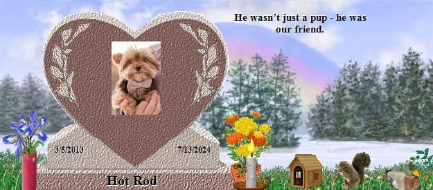 Hot Rod's Rainbow Bridge Pet Loss Memorial Residency Image