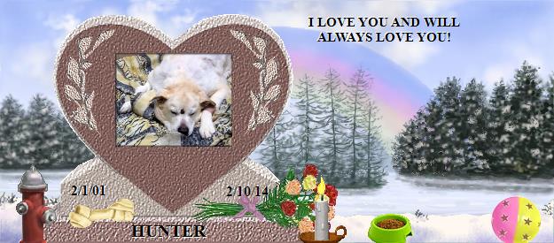 HUNTER's Rainbow Bridge Pet Loss Memorial Residency Image