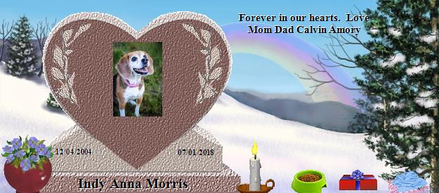 Indy Anna Morris's Rainbow Bridge Pet Loss Memorial Residency Image