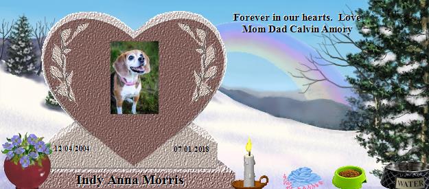 Indy Anna Morris's Rainbow Bridge Pet Loss Memorial Residency Image