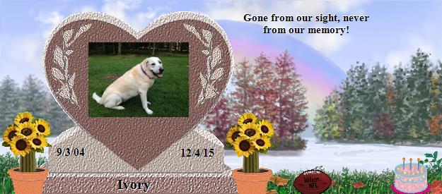 Ivory's Rainbow Bridge Pet Loss Memorial Residency Image