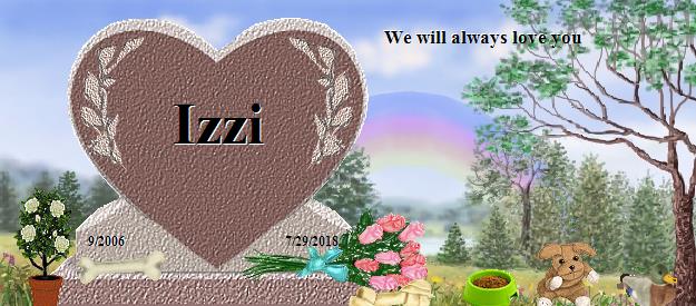 Izzi's Rainbow Bridge Pet Loss Memorial Residency Image