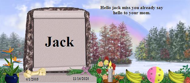 Jack's Rainbow Bridge Pet Loss Memorial Residency Image