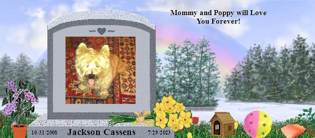Jackson Cassens's Rainbow Bridge Pet Loss Memorial Residency Image