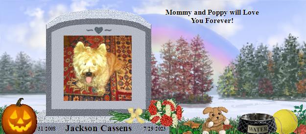 Jackson Cassens's Rainbow Bridge Pet Loss Memorial Residency Image