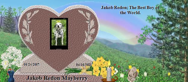 Jakob Redon Mayberry's Rainbow Bridge Pet Loss Memorial Residency Image