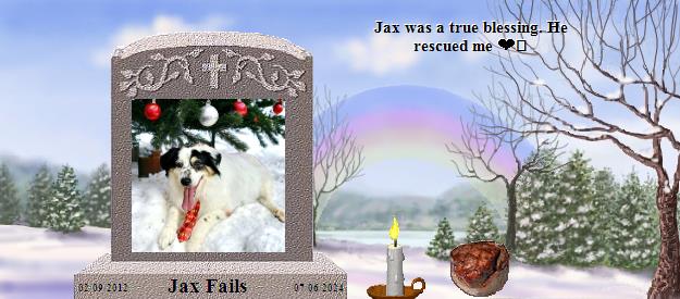 Jax Fails's Rainbow Bridge Pet Loss Memorial Residency Image