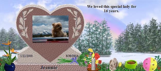 Jeannie's Rainbow Bridge Pet Loss Memorial Residency Image