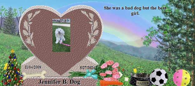 Jennifer B. Dog's Rainbow Bridge Pet Loss Memorial Residency Image