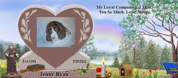 Jenny Ryan's Rainbow Bridge Pet Loss Memorial Residency Image