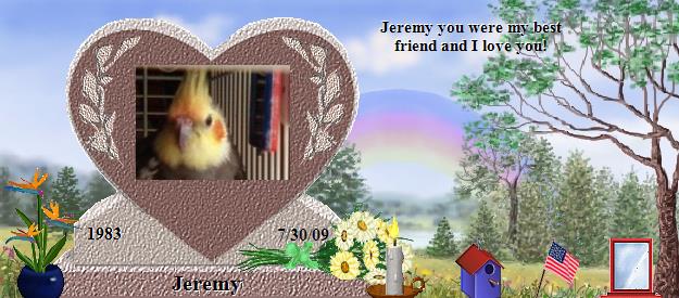Jeremy's Rainbow Bridge Pet Loss Memorial Residency Image