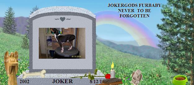 JOKER's Rainbow Bridge Pet Loss Memorial Residency Image