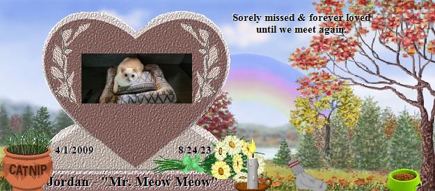 Jordan - "Mr. Meow Meow"'s Rainbow Bridge Pet Loss Memorial Residency Image