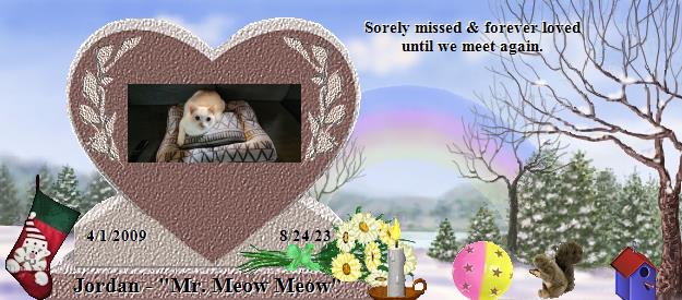 Jordan - "Mr. Meow Meow"'s Rainbow Bridge Pet Loss Memorial Residency Image