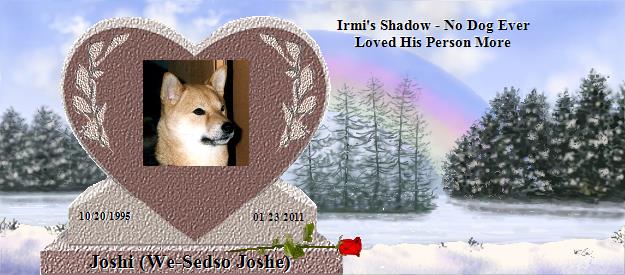 Joshi (We-Sedso Joshe)'s Rainbow Bridge Pet Loss Memorial Residency Image