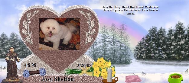 Josy Shelton's Rainbow Bridge Pet Loss Memorial Residency Image