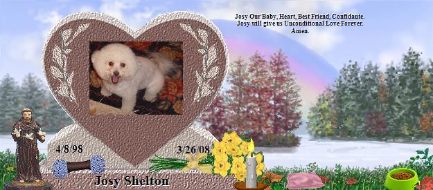 Josy Shelton's Rainbow Bridge Pet Loss Memorial Residency Image