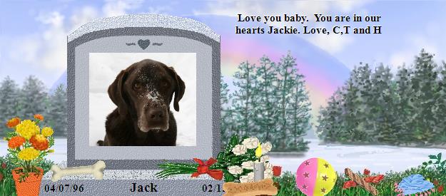 Jack's Rainbow Bridge Pet Loss Memorial Residency Image