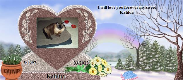 Kahlua's Rainbow Bridge Pet Loss Memorial Residency Image