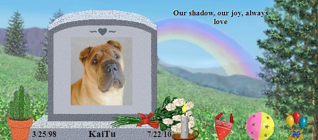 KaiTu's Rainbow Bridge Pet Loss Memorial Residency Image
