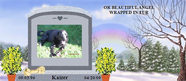 Kaizer's Rainbow Bridge Pet Loss Memorial Residency Image