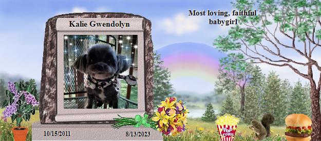 Kalie Gwendolyn's Rainbow Bridge Pet Loss Memorial Residency Image