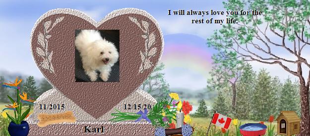 Karl's Rainbow Bridge Pet Loss Memorial Residency Image