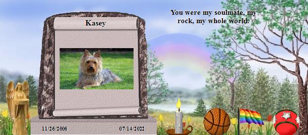 Kasey's Rainbow Bridge Pet Loss Memorial Residency Image