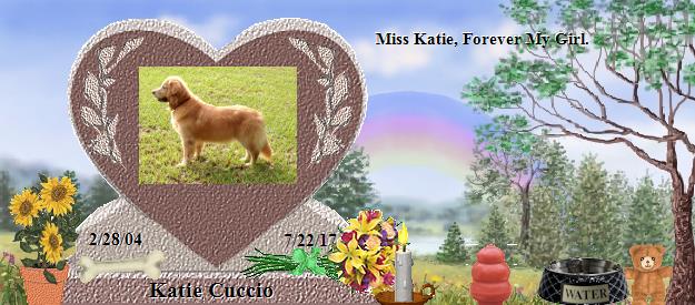 Katie Cuccio's Rainbow Bridge Pet Loss Memorial Residency Image