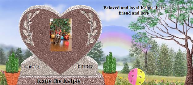 Katie the Kelpie's Rainbow Bridge Pet Loss Memorial Residency Image